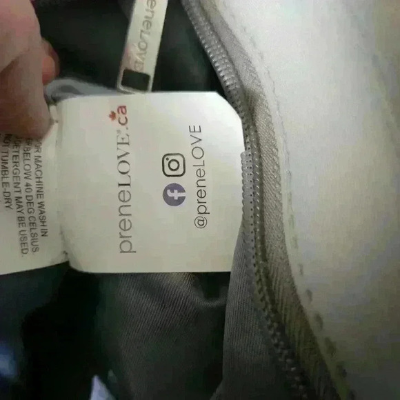 Prene Love Neoprene silver Fawn print w middle stripes satchel tote - Picture 14 of 16